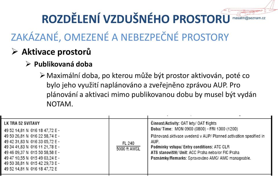 prostor aktivován, poté co bylo jeho využití naplánováno a zveřejněno