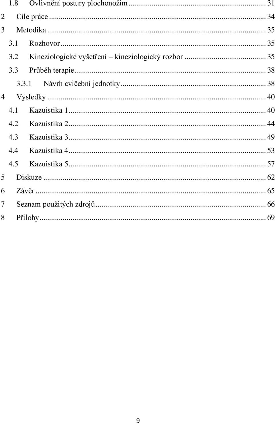 .. 38 4 Výsledky... 40 4.1 Kazuistika 1... 40 4.2 Kazuistika 2... 44 4.3 Kazuistika 3... 49 4.