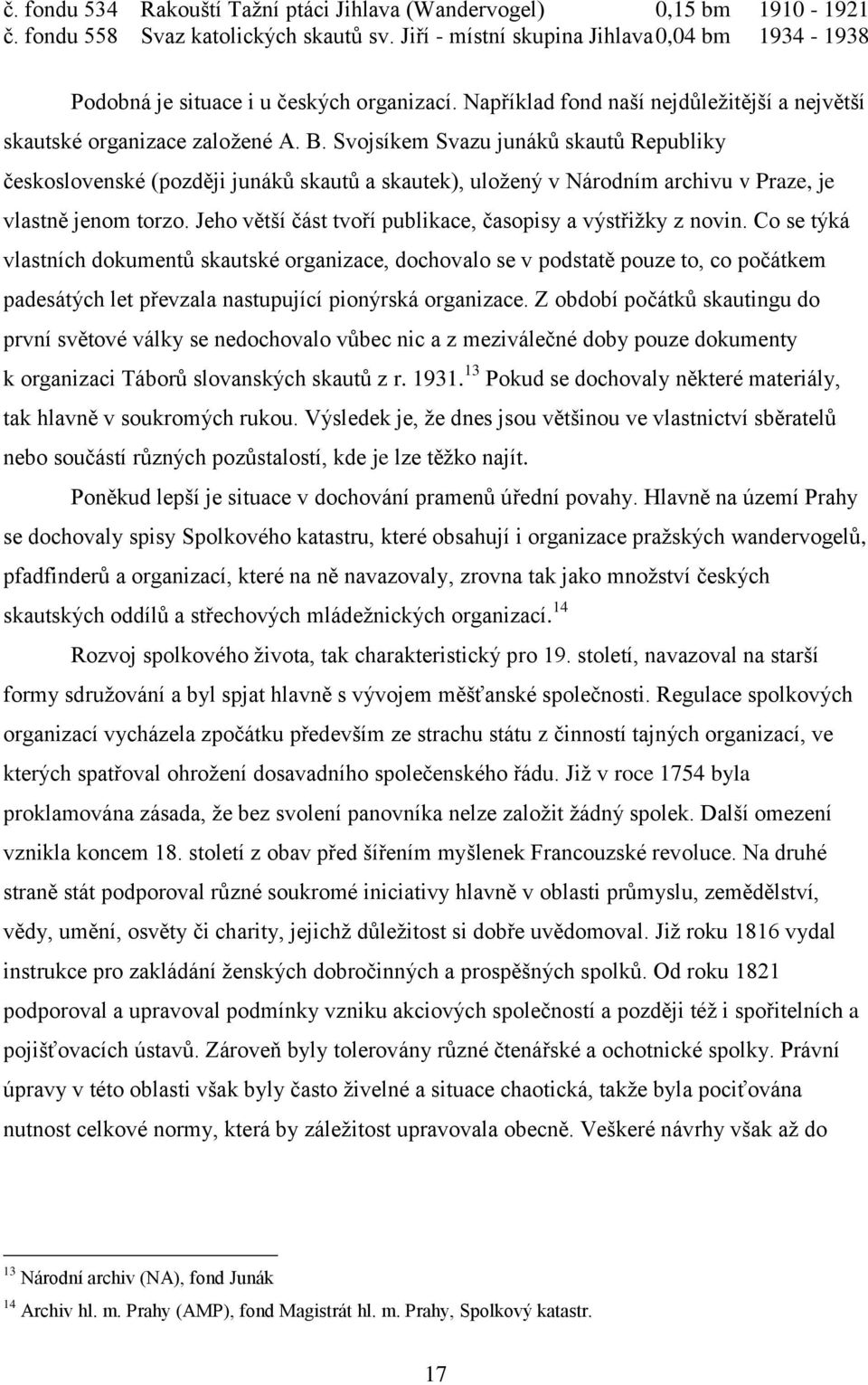 Svojsíkem Svazu junáků skautů Republiky československé (později junáků skautů a skautek), uložený v Národním archivu v Praze, je vlastně jenom torzo.