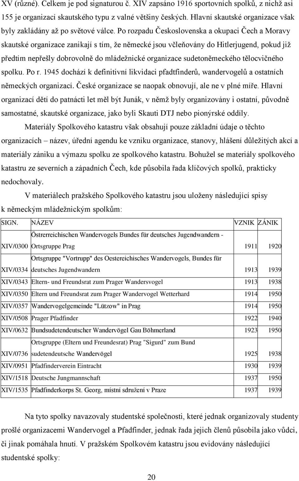 Po rozpadu Československa a okupaci Čech a Moravy skautské organizace zanikají s tím, že německé jsou včleňovány do Hitlerjugend, pokud již předtím nepřešly dobrovolně do mládežnické organizace