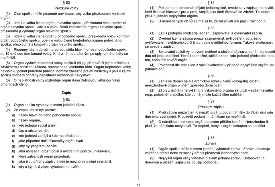 Jde-li o volbu členů kontrolního orgánu pobočného spolku, přezkoumá ji kontrolní orgán hlavního spolku. (4) Písemný návrh doručí na adresu sídla hlavního resp.