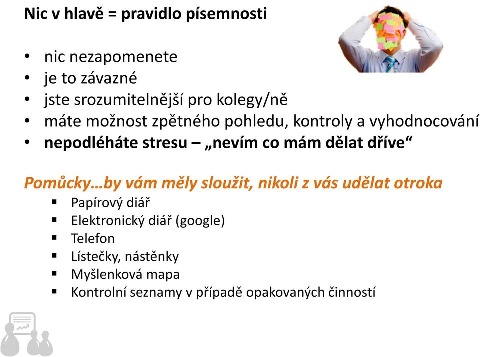 mám dělat dříve Pomůcky by vám měly sloužit, nikoli z vás udělat otroka Papírový diář