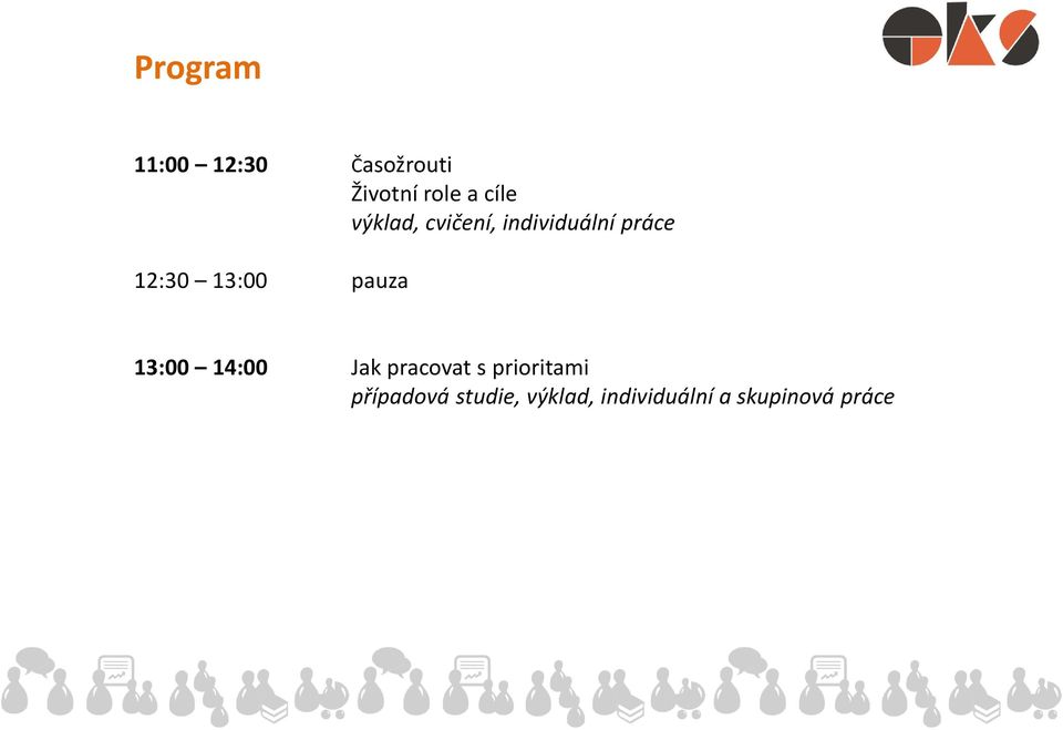 13:00 pauza 13:00 14:00 Jak pracovat s prioritami