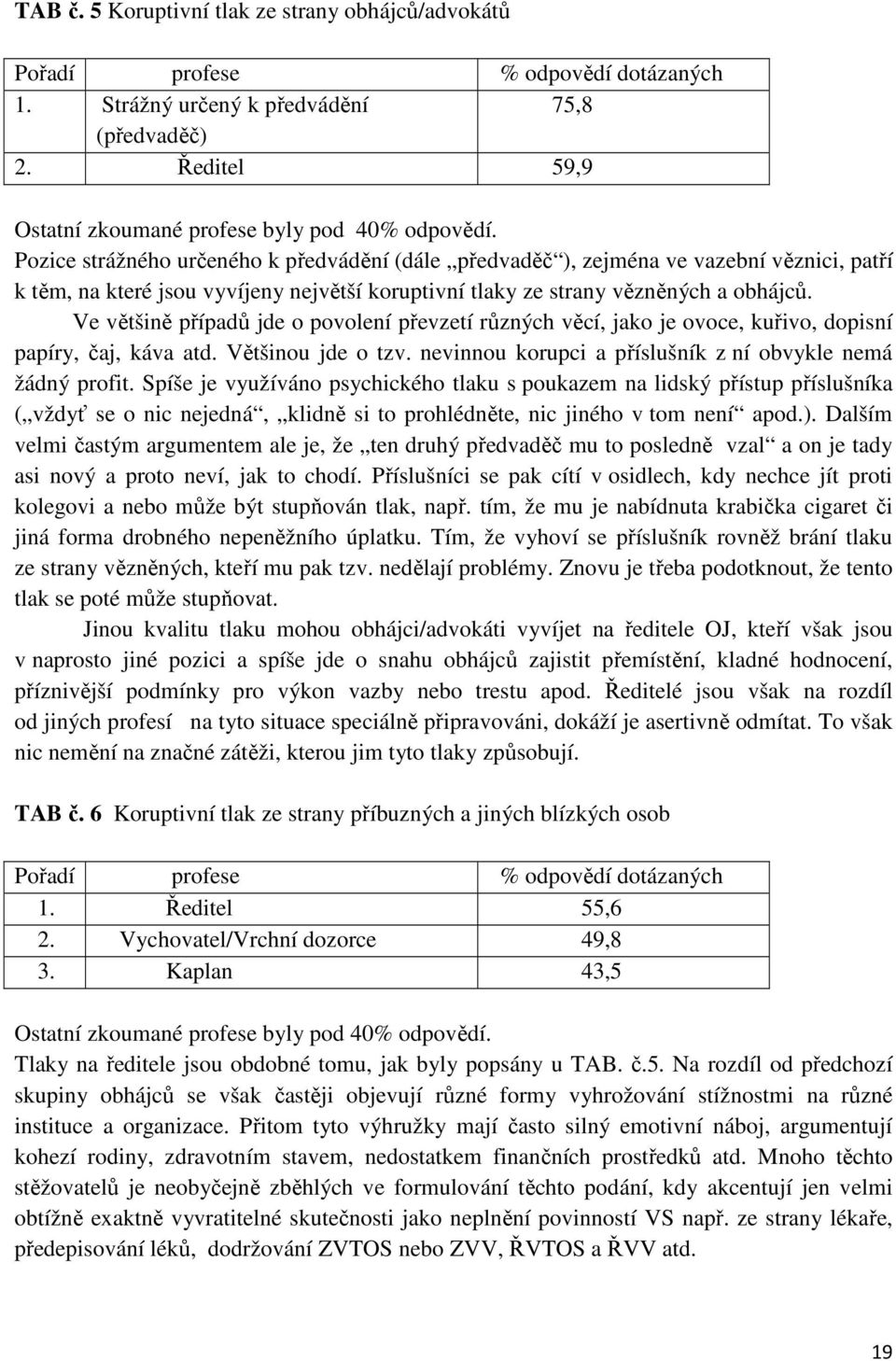 Ve většině případů jde o povolení převzetí různých věcí, jako je ovoce, kuřivo, dopisní papíry, čaj, káva atd. Většinou jde o tzv. nevinnou korupci a příslušník z ní obvykle nemá žádný profit.