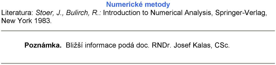 : Introduction to Numerical Analysis,