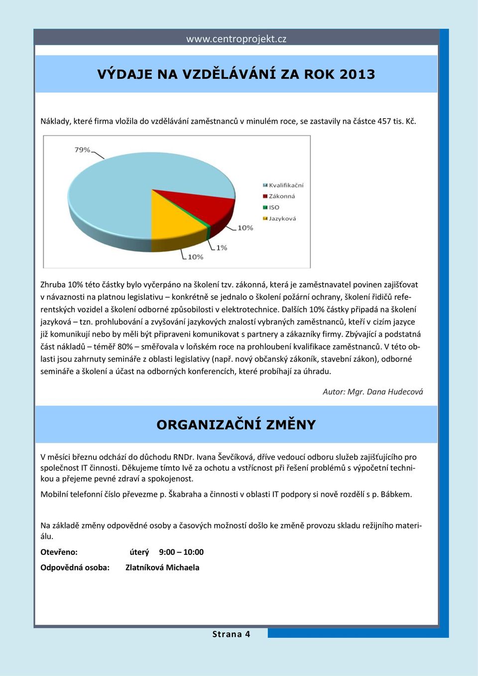 způsobilosti v elektrotechnice. Dalších 10% částky připadá na školení jazyková tzn.