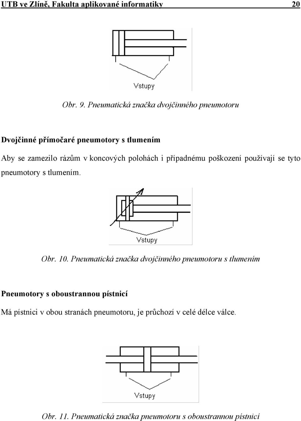 polohách i případnému poškození používají se tyto pneumotory s tlumením. Obr. 10.