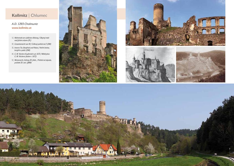 Celkový pohled od Z (DM) Inneres Tor, Bergfried und Palast / Vnitřní brána, bergfrit a palác (DM)