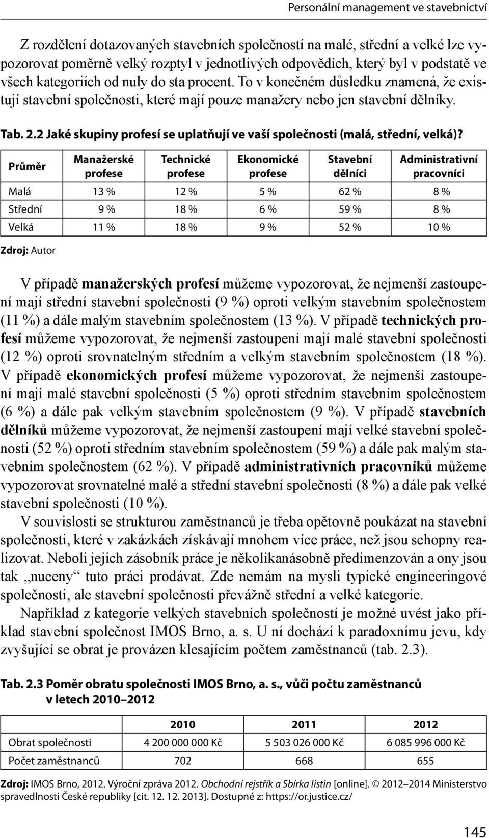 2 Jaké skupiny profesí se uplatňují ve vaší společnosti (malá, střední, velká)?