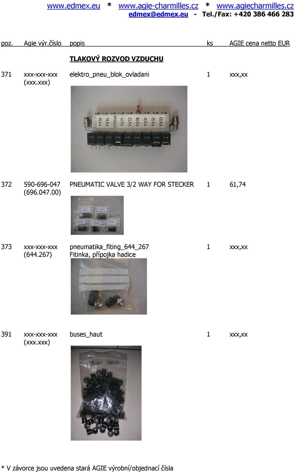 xxx) 372 590-696-047 PNEUMATIC VALVE 3/2 WAY FOR STECKER 1 61,74 (696.