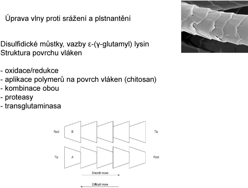 vláken - oxidace/redukce - aplikace polymerů na povrch