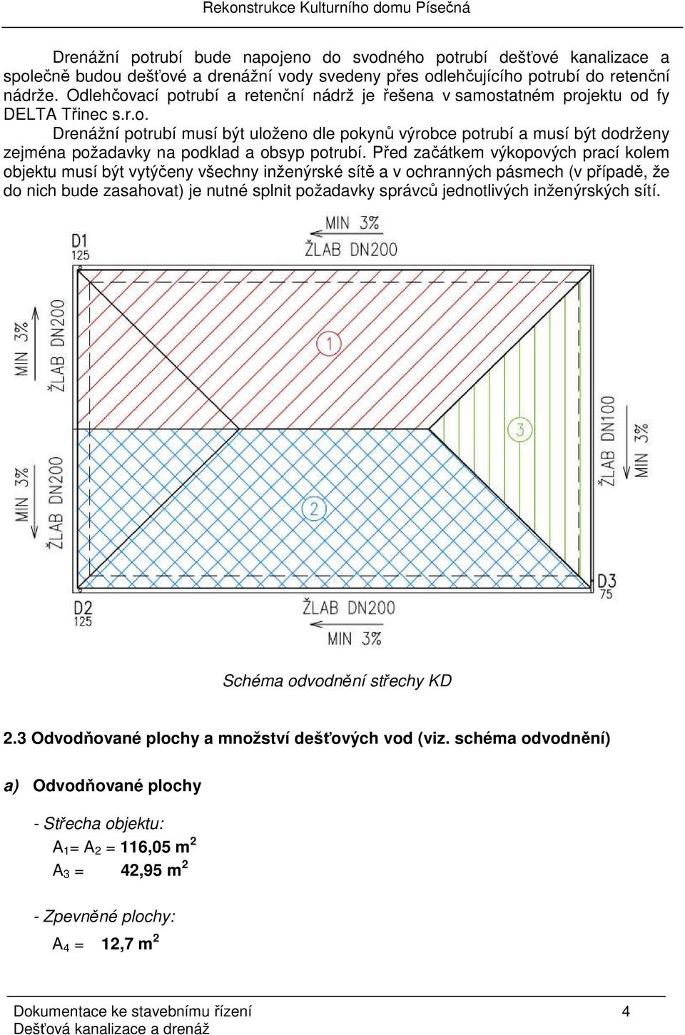 Před začátkem výkopových prací kolem objektu musí být vytýčeny všechny inženýrské sítě a v ochranných pásmech (v případě, že do nich bude zasahovat) je nutné splnit požadavky správců jednotlivých