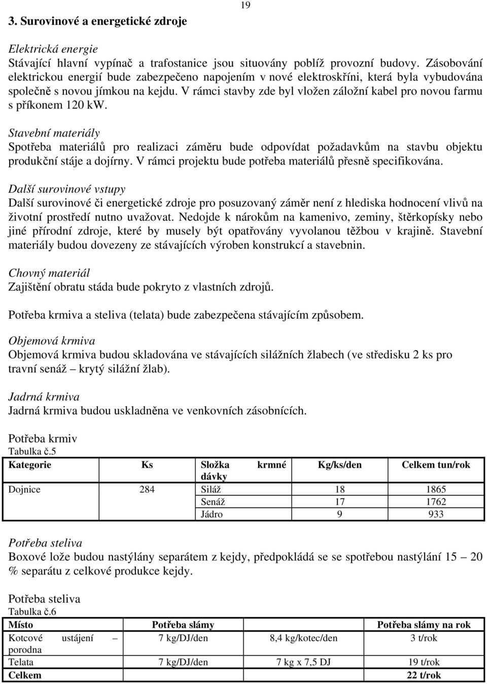 V rámci stavby zde byl vložen záložní kabel pro novou farmu s příkonem 120 kw.