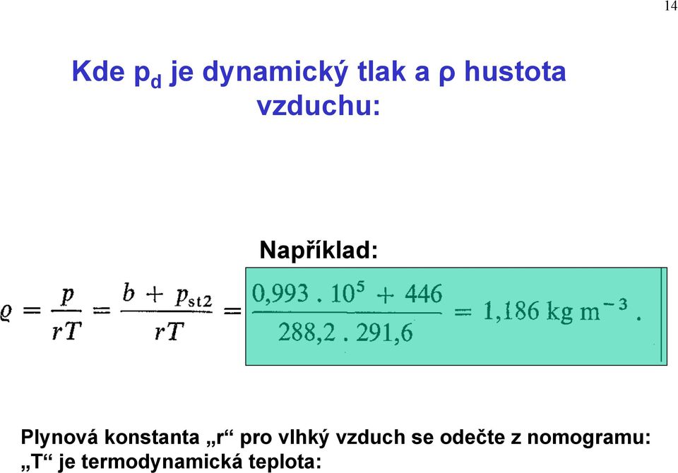 konstanta r pro vlhký vzduch se