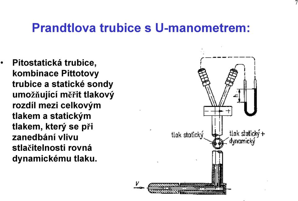 tlakový rozdíl mezi celkovým tlakem a statickým tlakem, který