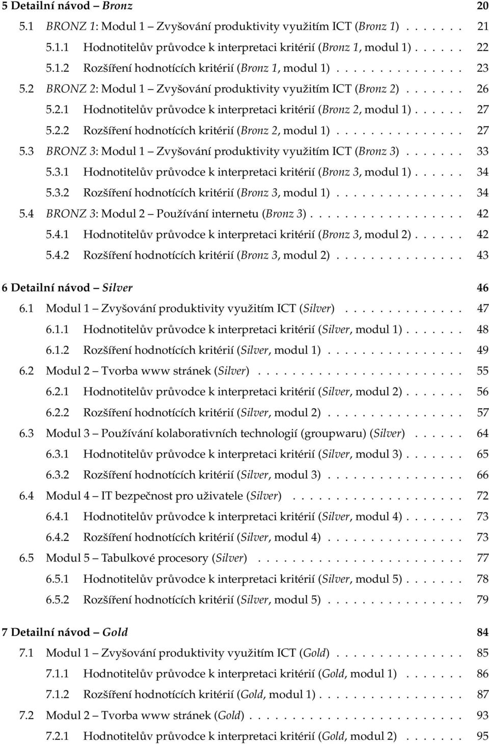 .............. 27 5.3 BRONZ 3: Modul 1 Zvyšování produktivity využitím ICT (Bronz 3)....... 33 5.3.1 Hodnotitelův průvodce k interpretaci kritérií (Bronz 3, modul 1)...... 34 5.3.2 Rozšíření hodnotících kritérií (Bronz 3, modul 1).