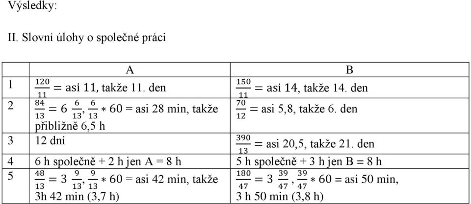 den 13 13 13 12 přibližně 6,5 h 3 12 dní 390 = asi 20,5, takže 21.