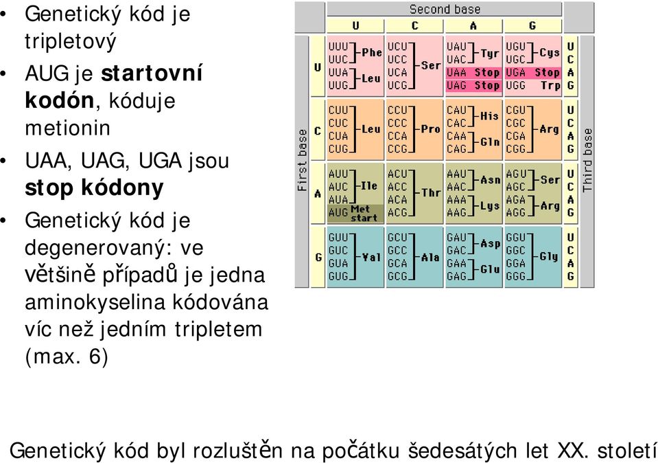 tšin p ípad je jedna aminokyselina kódována víc než jedním tripletem