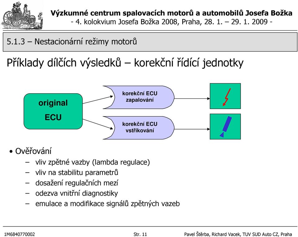 vliv na stabilitu parametrů dosažení regulačních mezí odezva vnitřní diagnostiky emulace a