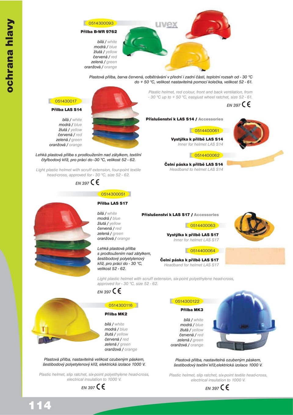 Plastic helmet, red colour, front and back ventilation, from - 30 C up to + 50 C, easyjust wheel ratchet, size 52-61.