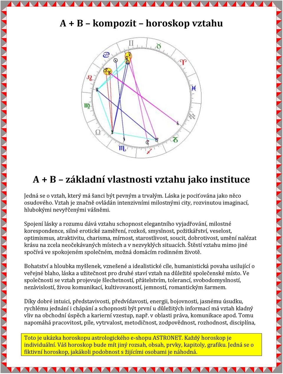 Spojení lásky a rozumu dává vztahu schopnost elegantního vyjadřování, milostné korespondence, silné erotické zaměření, rozkoš, smyslnost, požitkářství, veselost, optimismus, atraktivitu, charisma,