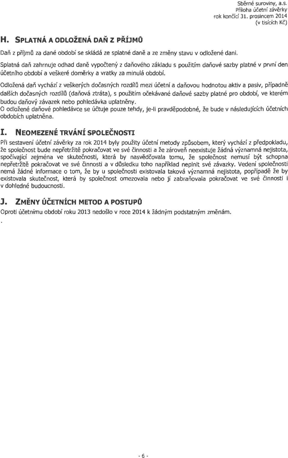 Splatna dan zahrnuje odhad dane vypocteny z danoveho zakladu s pouzitfm danove sazby platne v prvnf den ucetniho obdobi a veskere domerky a vratky za minula obdobf.