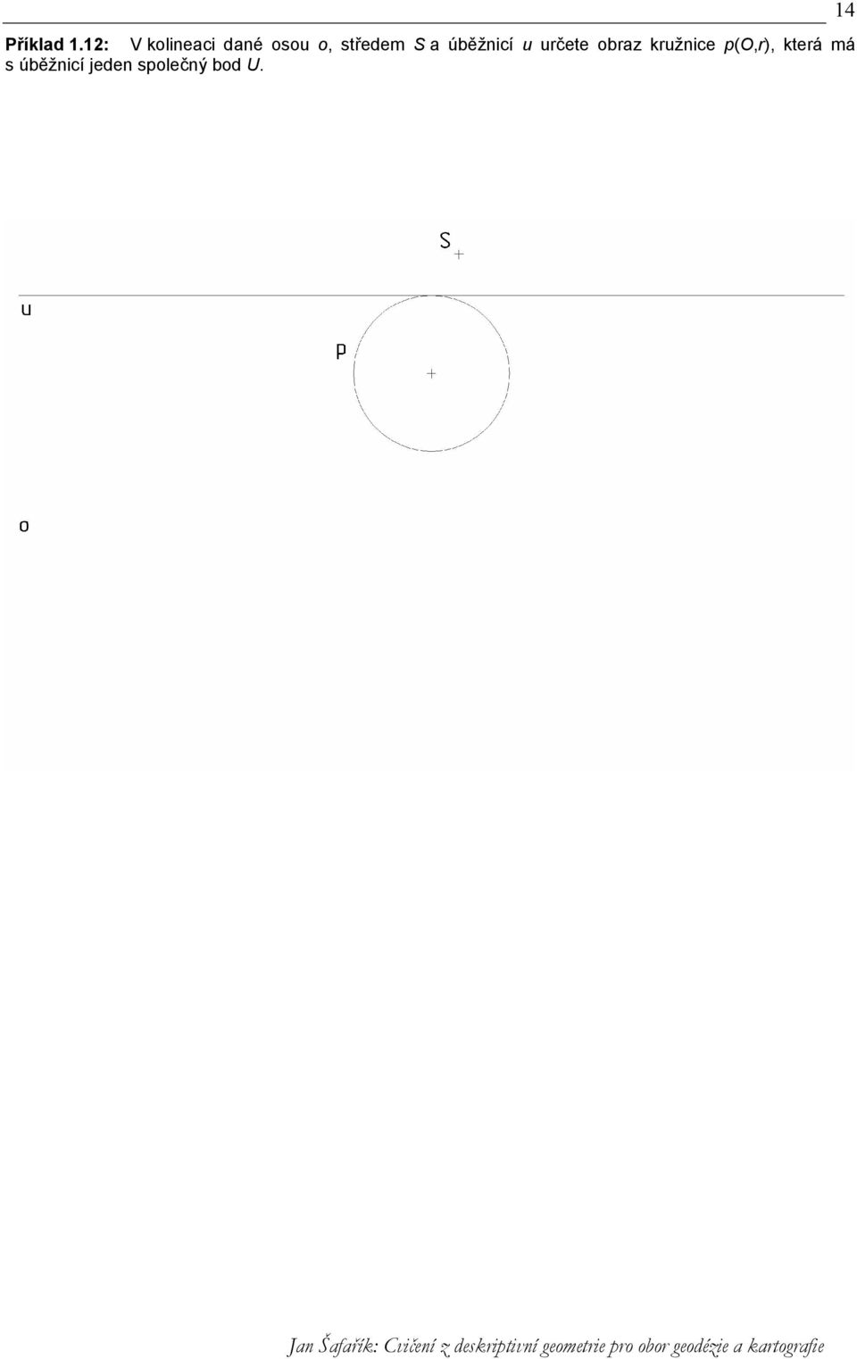 středem S a úběžnicí u určete