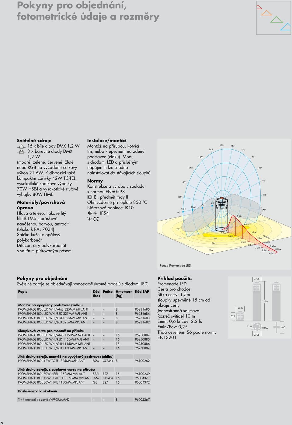 Materiály/povrchová úprava Hlava a těleso: tlakově litý hliník LM6 s práškově nanášenou barvou, antracit (blízko k RAL 7024) Špička kuželu: opálový polykarbonát Difuzor: čirý polykarbonát s vnitřním