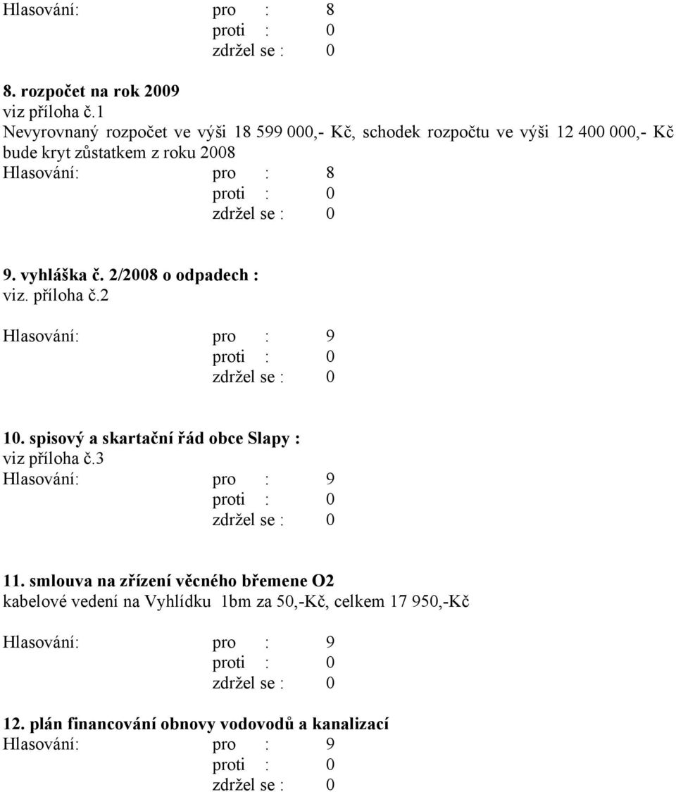 zůstatkem z roku 2008 9. vyhláška č. 2/2008 o odpadech : viz. příloha č.2 10.