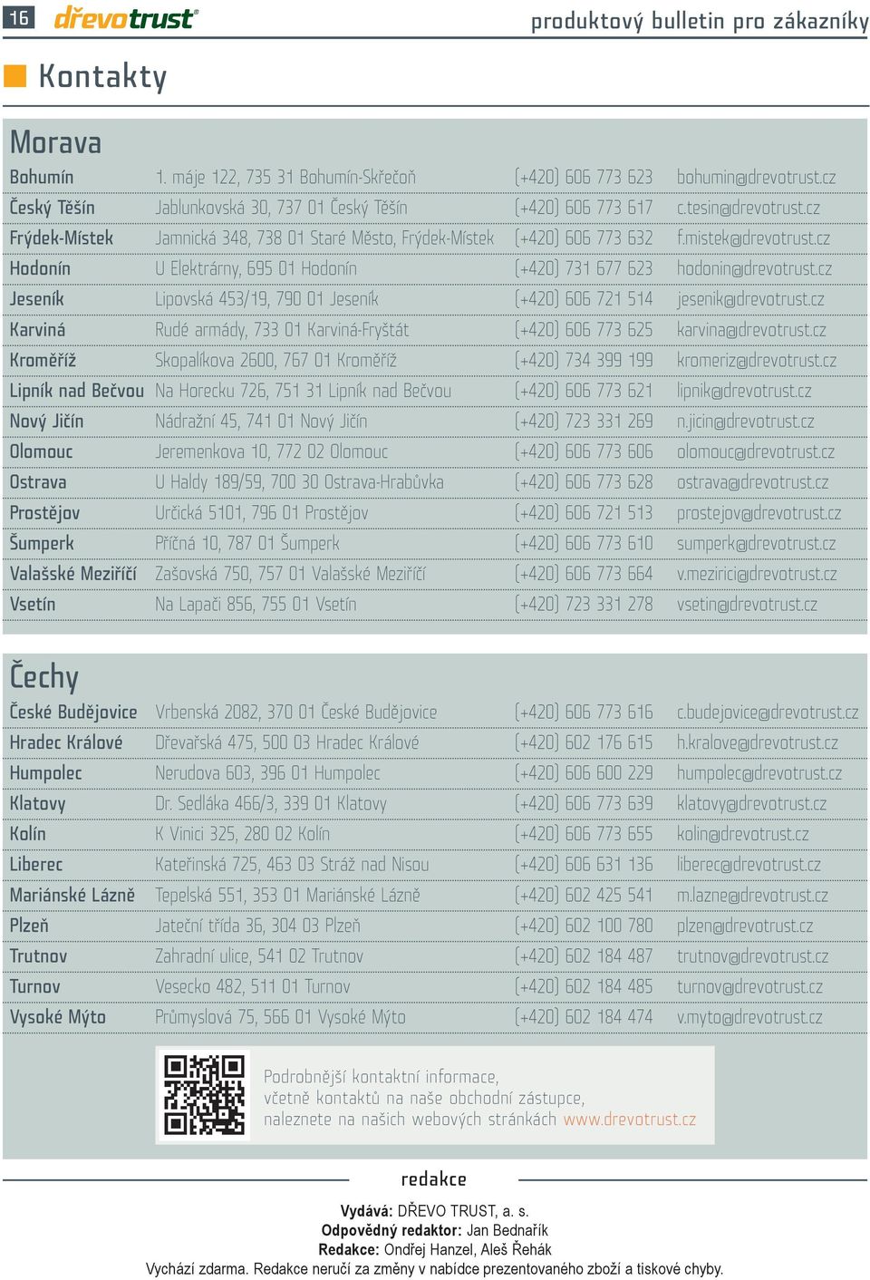 cz Hodonín U Elektrárny, 695 01 Hodonín (+420) 731 677 623 hodonin@drevotrust.cz Jeseník Lipovská 453/19, 790 01 Jeseník (+420) 606 721 514 jesenik@drevotrust.