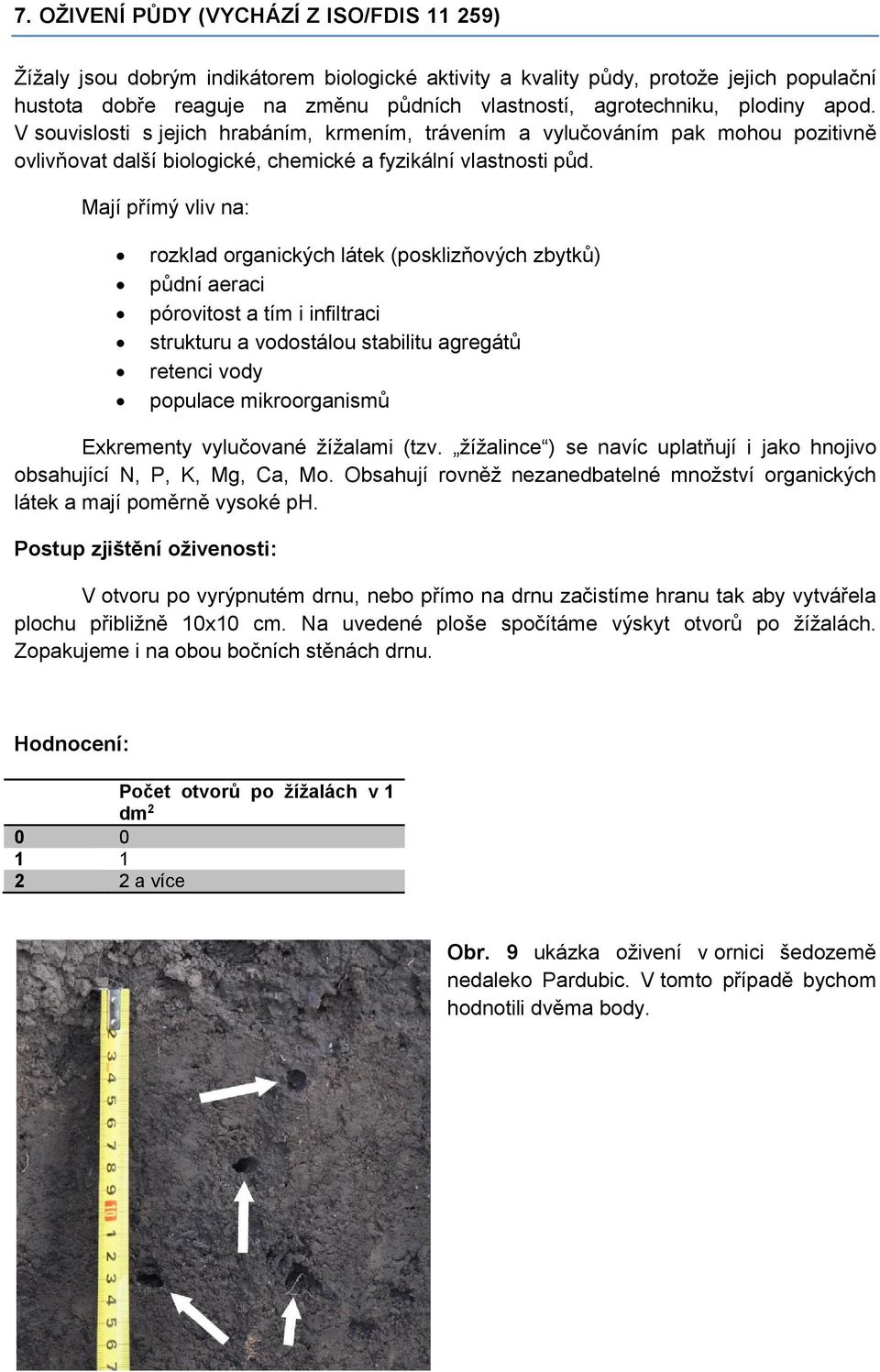 Mají přímý vliv na: rozklad organických látek (posklizňových zbytků) půdní aeraci pórovitost a tím i infiltraci strukturu a vodostálou stabilitu agregátů retenci vody populace mikroorganismů