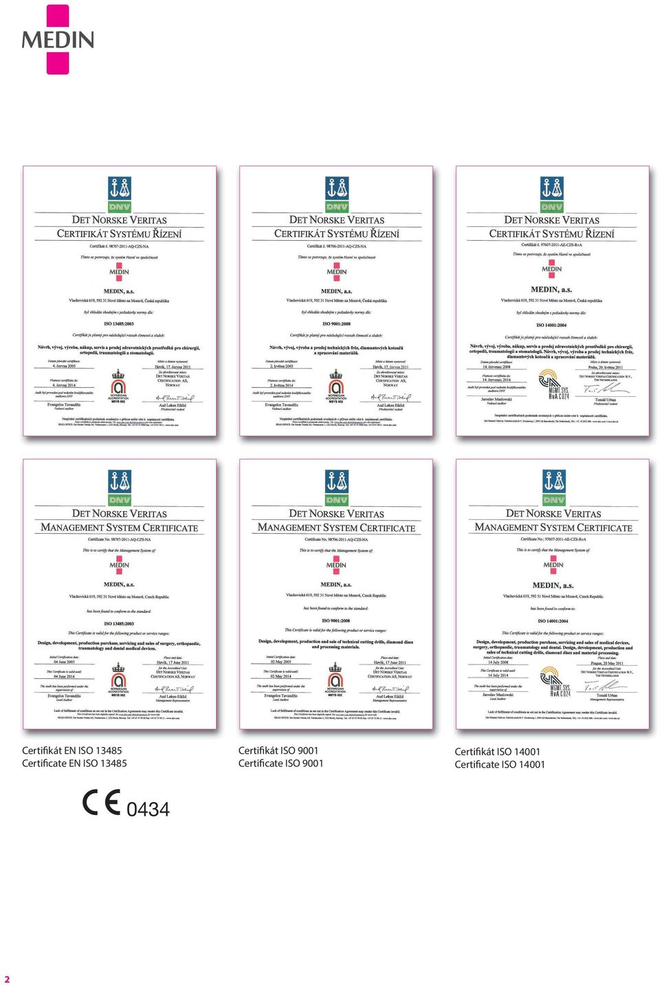 Certifikát ISO 9001 Certificate