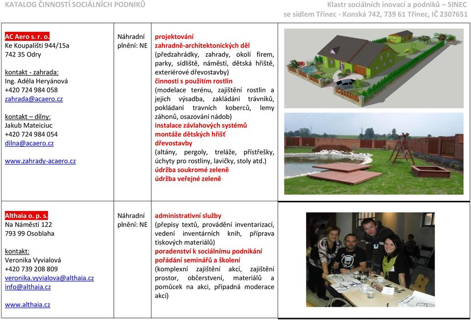 cz NE projektování zahradně-architektonických děl (předzahrádky, zahrady, okolí firem, parky, sídliště, náměstí, dětská hřiště, exteriérové dřevostavby) činnosti s použitím rostlin (modelace terénu,