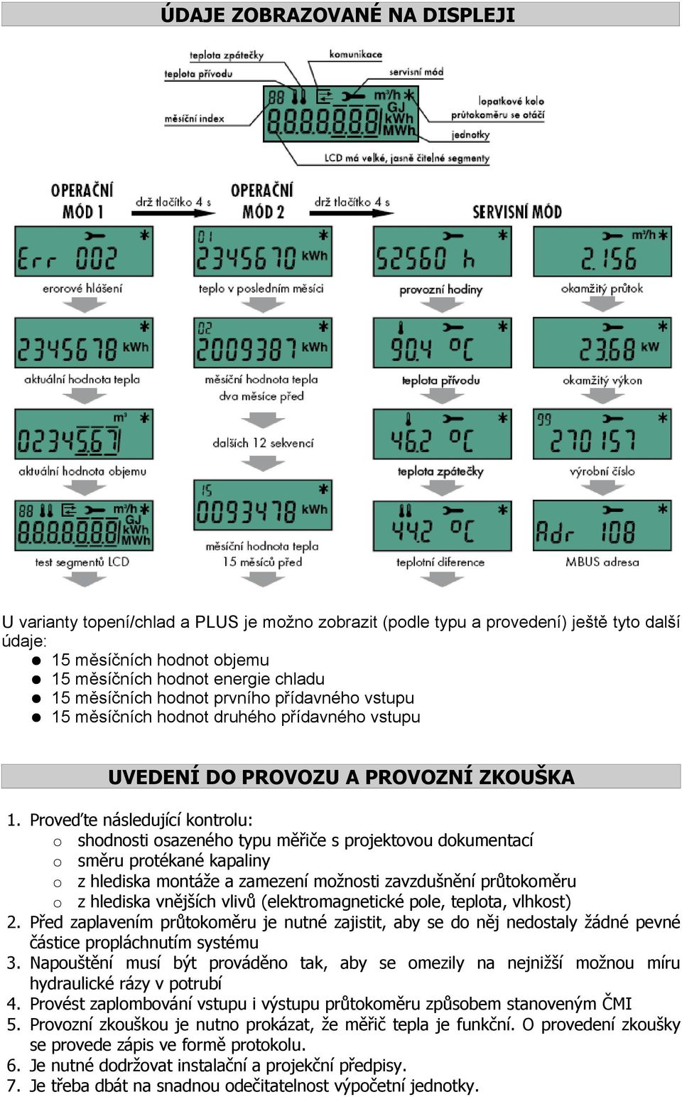 Proveďte následující kontrolu: shodnosti osazeného typu měřiče s projektovou dokumentací směru protékané kapaliny z hlediska montáže a zamezení možnosti zavzdušnění průtokoměru z hlediska vnějších