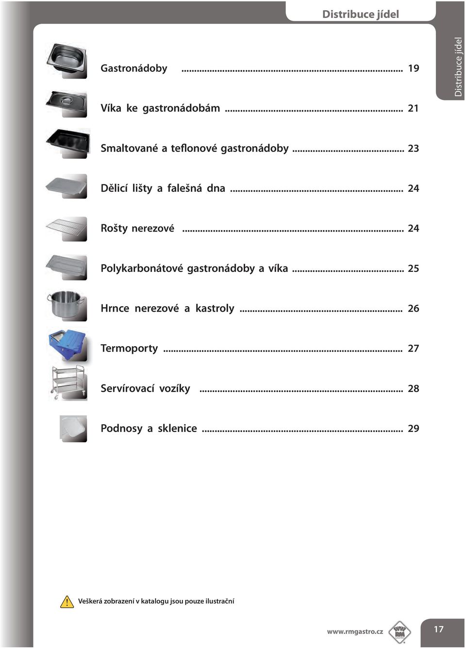 .. 24 Polykarbonátové gastronádoby a víka... 25 Hrnce nerezové a kastroly.