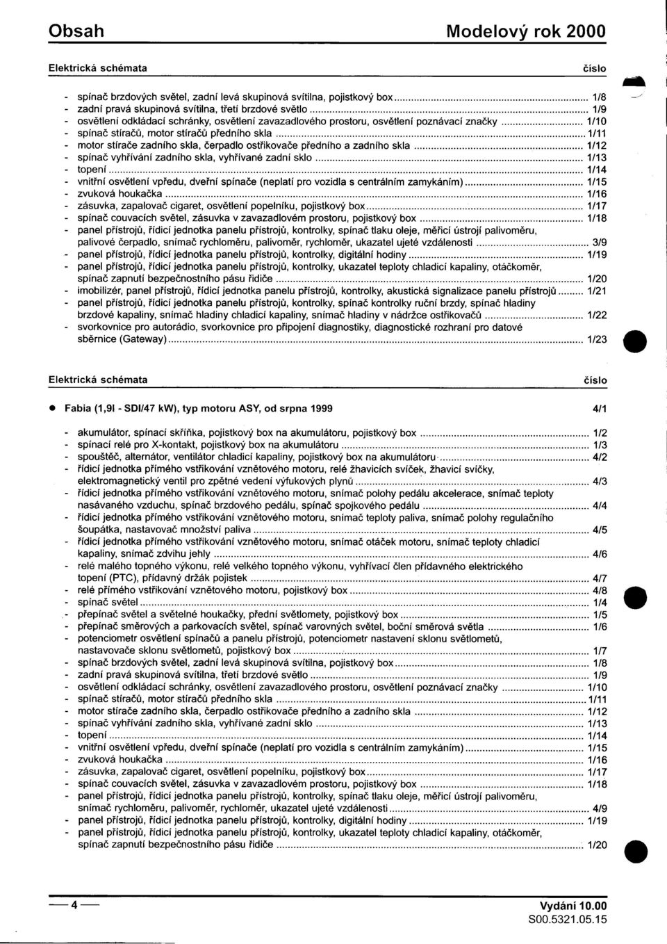 -motor stíraèe zadního skla, èerpadlo ostøikovaèe pøedního a zadního skla 1/12 -spínaè vyhøívání zadního skla, vyhøívané zadní sklo 1/13 -topení 1/14 -vnitøní osvìtlení vpøedu, dveøní spínaèe