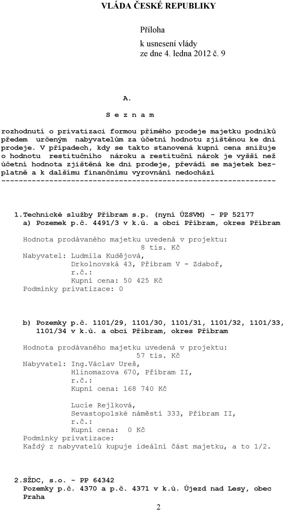 ú. a obci Příbram, okres Příbram 57 tis. Kč Nabyvatel: Ing.