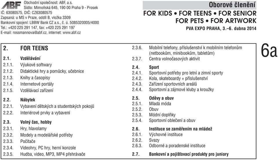 Hudba, video, MP3, MP4 přehrávače 2.3.6. Mobilní telefony, příslušenství k mobilním telefonům (netbookům, minibookům, tabletům) 2.3.7. Centra volnočasových aktivit 2.4. Sport 2.4.1.