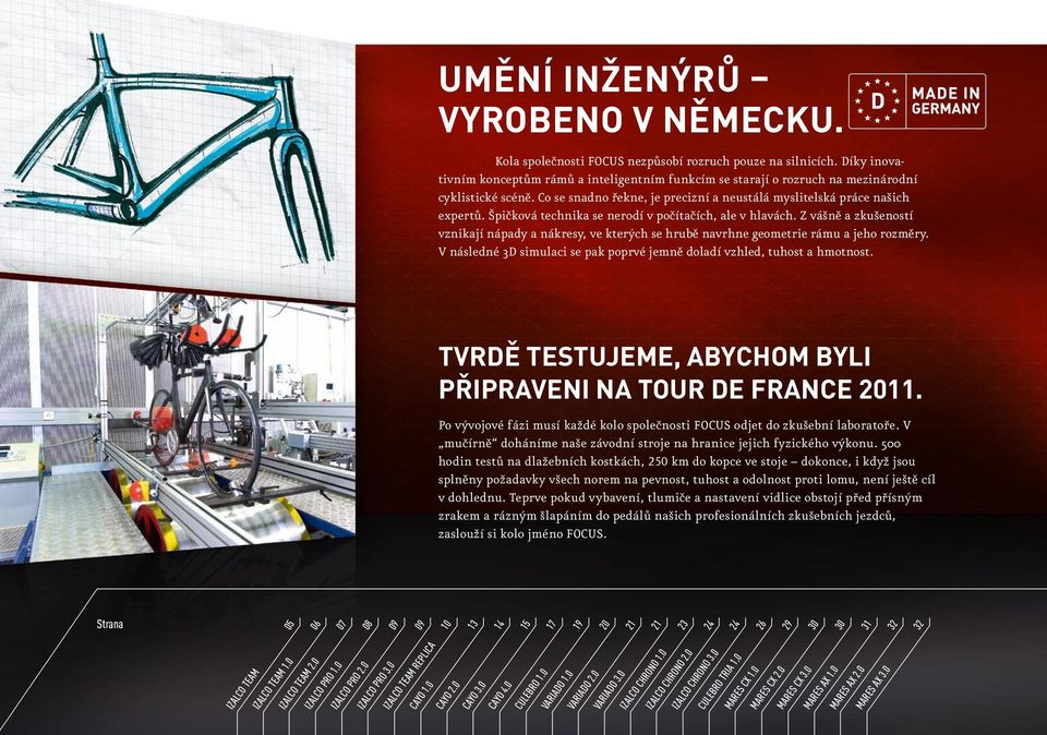 Špičková technika se nerodí v počítačích, ale v hlavách. Z vášně a zkušeností vznikají nápady a nákresy, ve kterých se hrubě navrhne geometrie rámu a jeho rozměry.