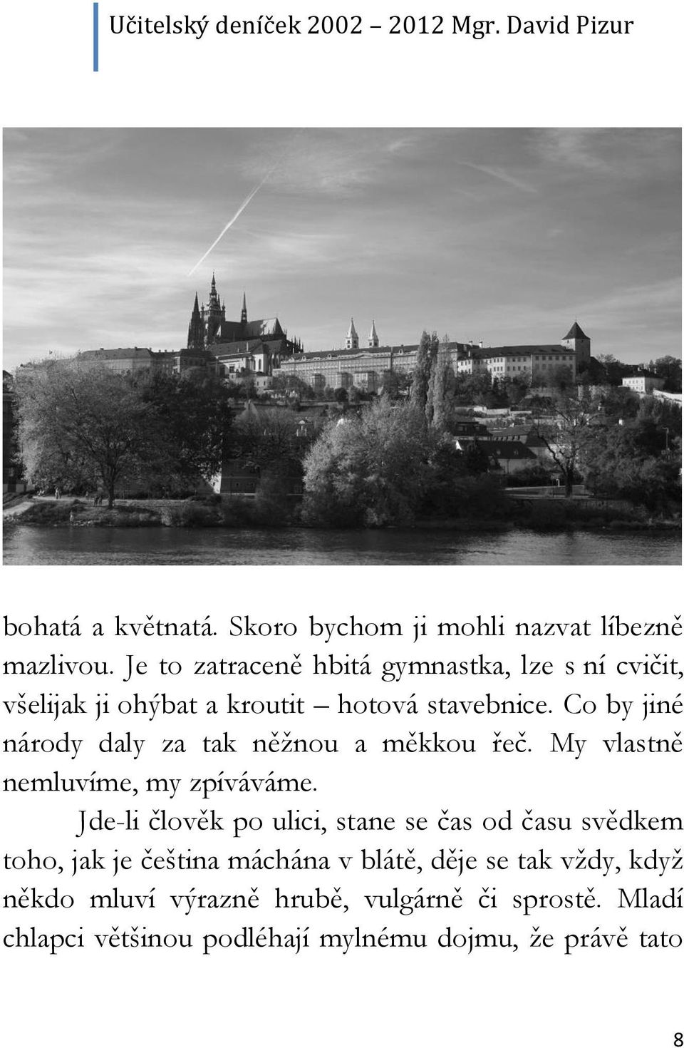 Co by jiné národy daly za tak něžnou a měkkou řeč. My vlastně nemluvíme, my zpíváváme.