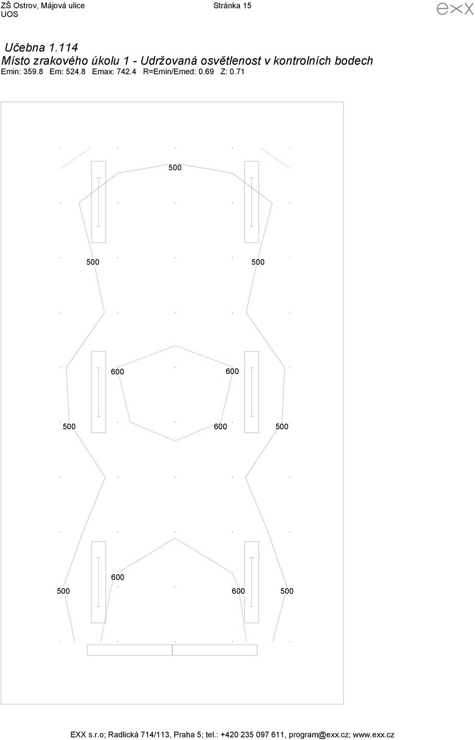 v kontrolních bodech Emin: 359.8 Em: 524.