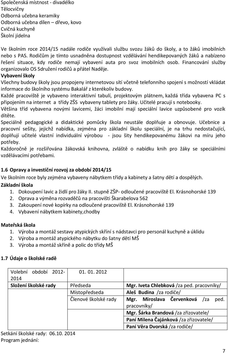 Financování služby organizovalo OS Sdružení rodičů a přátel Naděje.