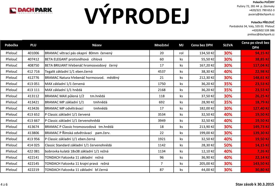 černá 4537 ks 38,30 Kč 40% 22,98 Kč Přelouč 412776 BRAMAC Natura hřebenáč hormosvod.