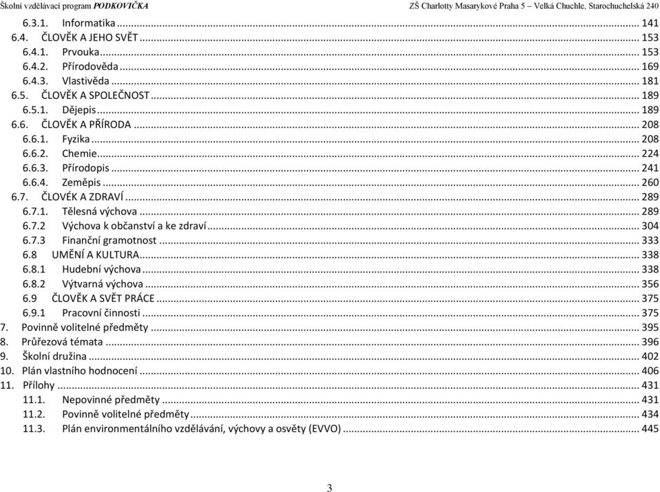 7.3 Finanční gramotnost... 333 6.8 UMĚNÍ A KULTURA... 338 6.8.1 Hudební výchova... 338 6.8.2 Výtvarná výchova... 356 6.9 ČLOVĚK A SVĚT PRÁCE... 375 6.9.1 Pracovní činnosti... 375 7.