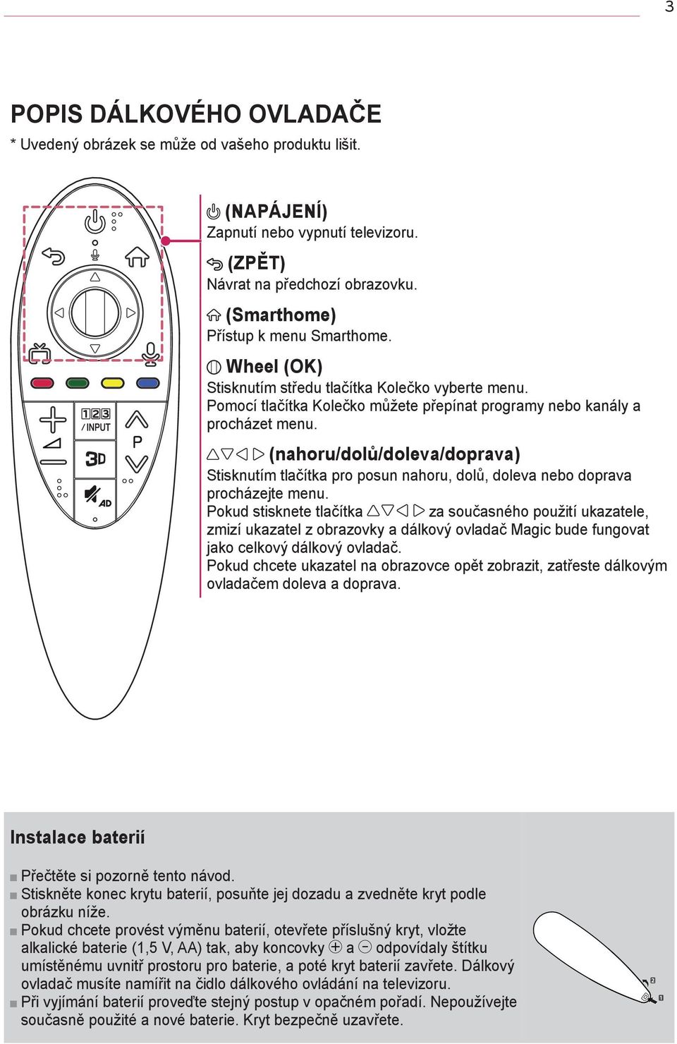 (nahoru/dolů/doleva/doprava) Stisknutím tlačítka pro posun nahoru, dolů, doleva nebo doprava procházejte menu.