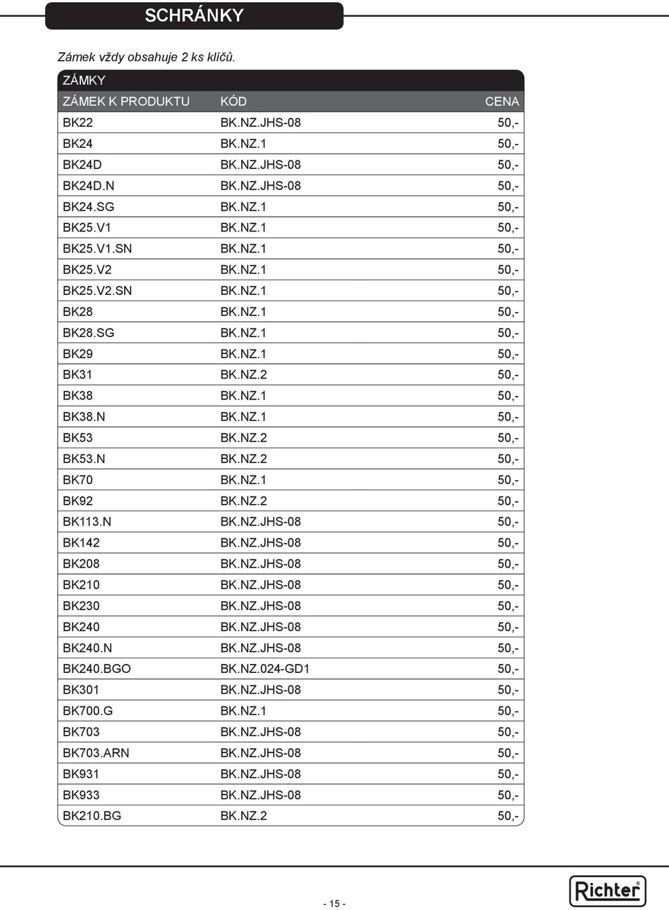 NZ.1 50,- BK92 BK.NZ.2 50,- BK113.N BK.NZ.JHS-08 50,- BK142 BK.NZ.JHS-08 50,- BK208 BK.NZ.JHS-08 50,- BK210 BK.NZ.JHS-08 50,- BK230 BK.NZ.JHS-08 50,- BK240 BK.NZ.JHS-08 50,- BK240.N BK.NZ.JHS-08 50,- BK240.BGO BK.