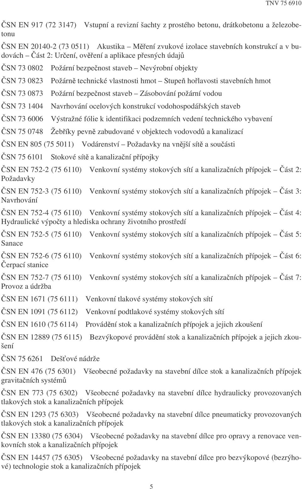 hmot Stupe holavosti stavebních hmot Požární bezpenost staveb Zásobování požární vodou Navrhování ocelových konstrukcí vodohospodáských staveb Výstražné fólie k identifikaci podzemních vedení