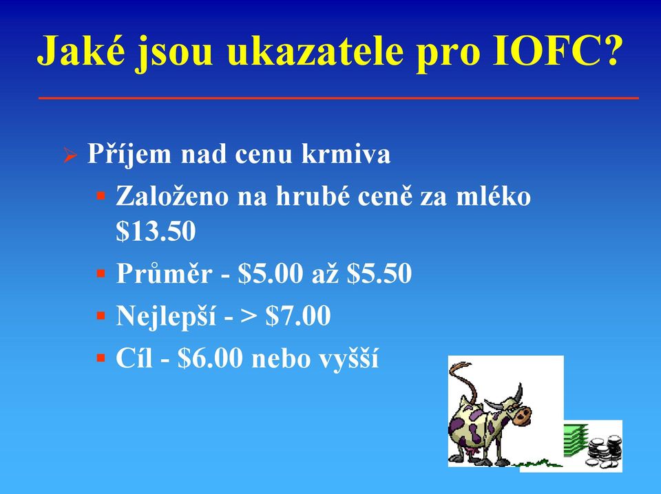 hrubé ceně za mléko $13.50 Průměr - $5.