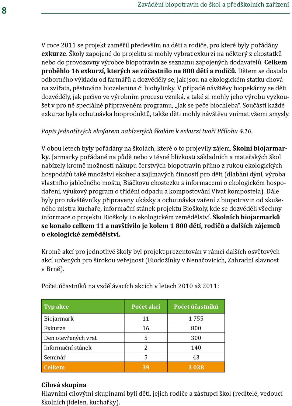 Celkem proběhlo 16 exkurzí, kterých se zúčastnilo na 800 dětí a rodičů.