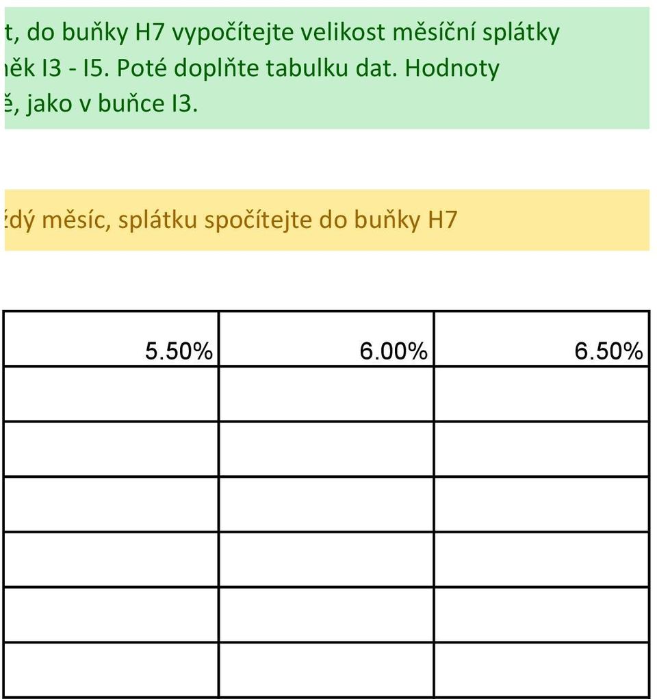 Poté doplňte tabulku dat.